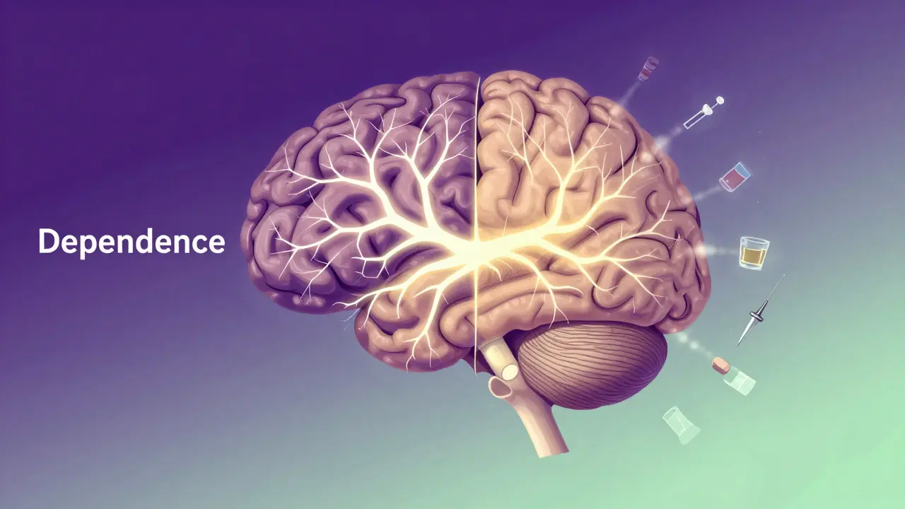 Abstraktní ilustrace mozku, kde jedna polovina zaniká, druhá se obnovuje zlatým světlem.